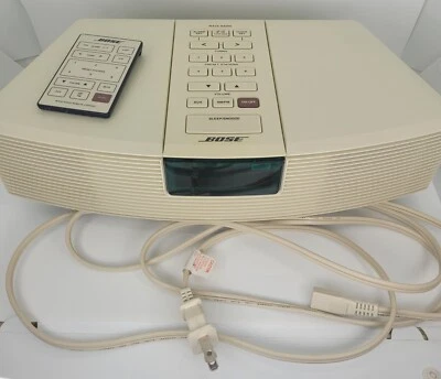 TESTED **MINT** [Bose AWR1-1W] Acoustic Wave Clock Radio Remote, White AM FM AUX - Image 1 of 4