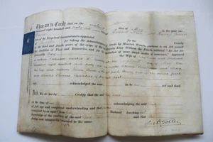 Leicester 1866 Acknowledgement Of Deed By Married Woman Mary Wife Of John Davis - Picture 1 of 2
