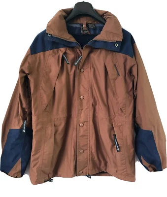 Performance Cycling Wear Mens Small Brown Jacket Hooded Detachable Fleece Liner - Image 1 of 4