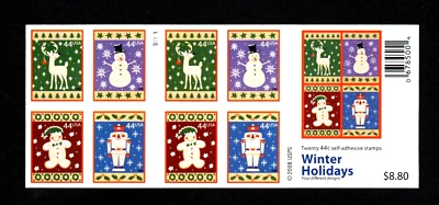 U.S. #4428 MHN, WINTER HOLIDAY-BOOKLET OF 20 Stamps, FV $8.80 (2009) - Image 1 of 2