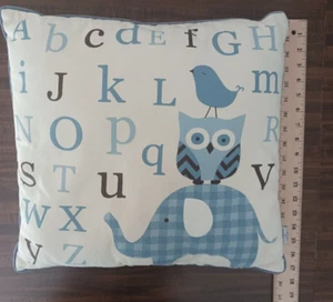 Thro Marlo Lorenz Throw Pillow 17x17" Alphabet Animals Whimsical - Picture 1 of 5