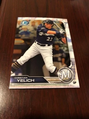 2019 BOWMAN CHROME CHRISTIAN YELICH BASE #63 MILWAUKEE BREWERS *Mint* - Image 1 of 2