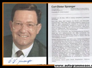 Autógrafo Politik | CDU | Carl-Dieter SPRANGER | Años 90 (Retrato Color) Lebensl - Imagen 1 de 1