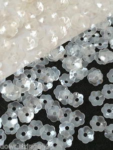 Sequins 5mm Light Ivory Cream Translucent Bridal Flower Cup Choose Pack Size - Picture 1 of 2