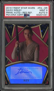 2018 Topps Finest Star Wars Rey Daisy Ridley Red Prime Auto /5 PSA 9 MINT - Picture 1 of 2
