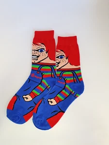 Novedad Calcetines Chucky Juego Infantil Horror Inspirado Regalo Geek Hombres Mujeres. - Imagen 1 de 3