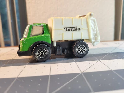 Vintage Mini Tonka Trash Garbage Dump Truck Green & White Hong Kong 4" Steel - Image 1 of 4