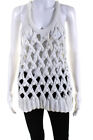Alexander Wang Womens Cotton Knitted Textured Sleeveless Sweater White Size S