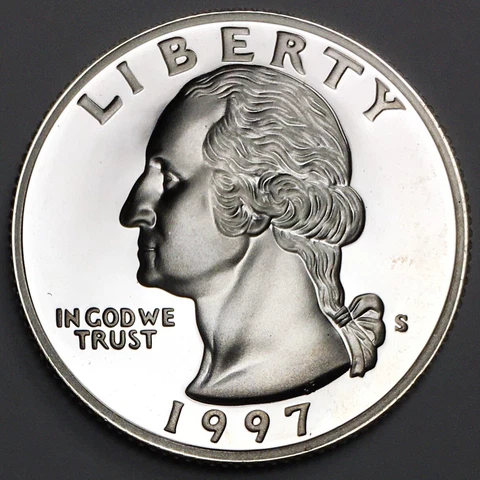 1997-S Silver Proof Washington Quarter - 90% Silver (UNC) KM#164b - WQ97SS Cover