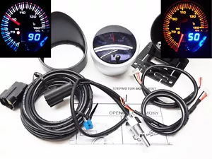RSR DUAL Öltemperatur Anzeige + ALARM 52mm smoke Oil temp Gauge Instrument Geber - Bild 1 von 9