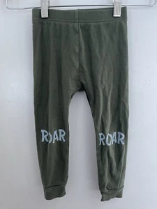 Old Navy Toddler Boy Dinosaur Roar 100% Cotton Elastic Pull On PJ Pants Green 3T - Picture 1 of 4