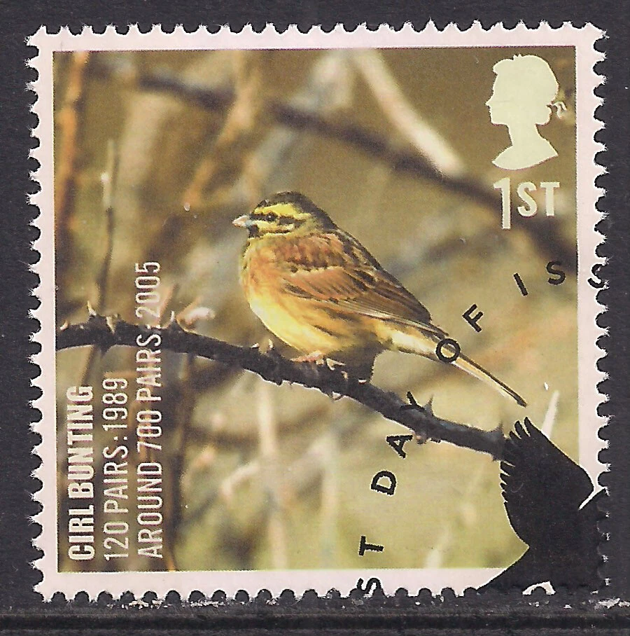 GB 2007 QE2 1st Action For Species Birds Cirl Bunting Ex Fdc SG 2767 ( H504 ) - Image 1 of 1