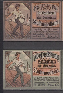 Kaltennordheim - Gemeinde - 25+50 Pfennig - Tieste 3345-05.01+02 - Sechseckfl. - Bild 1 von 2
