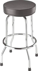Taburete de bar giratorio Torin BIG RED: asiento acolchado de garaje/tienda con patas cromadas - Imagen 1 de 9