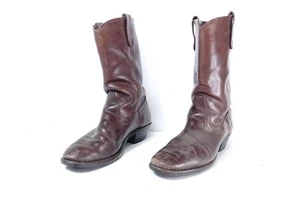 Vtg Brown Leather Biltrite Pecos Boots Size 10 D - Picture 1 of 9