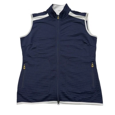 Nike Golf Vest Navy Blue Full Zip Womens Size L 12-14 Large Zipper Pockets - Image 1 of 4