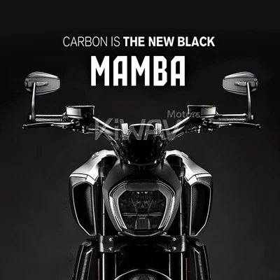 For hollow bar end mirrors black Mamba carbon heavy weight ID14-24mm fits Suzuki — 第 1/4 张图片