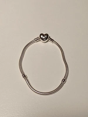 Pandora Moments Herz und Schlangen-Gliederarmband Sterling-Silber 590719-19 - Bild 1 von 4
