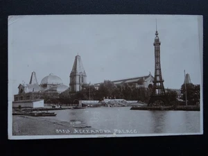 London ALEXANDRA PALACE ‘Palace of the People’ The Lake & Eiffel Tower Old RPPC - Picture 1 of 4