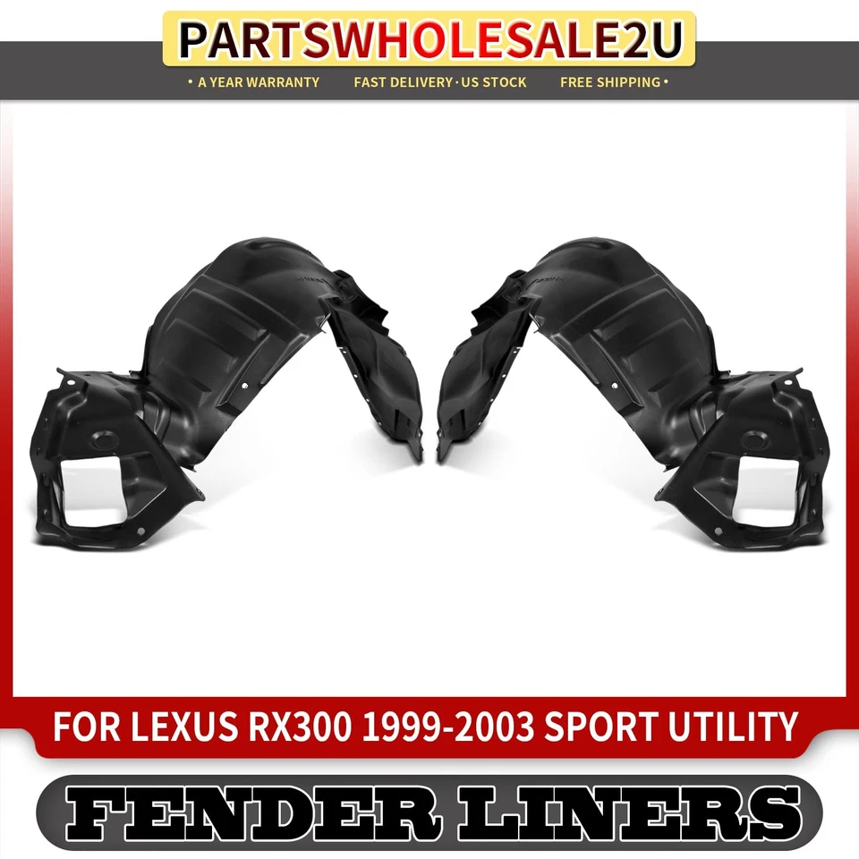 2 piezas forros interiores de guardabarros HDPE delanteros para Lexus RX300 1999 2000 2001 2002 2003 SUV Foto 1 de 4