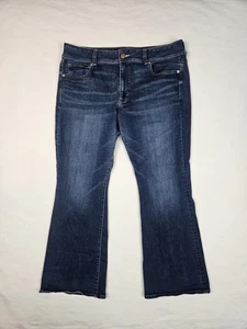 American Eagle Jeans Womens 18 Short Blue Kick Boot Super Stretch Denim - Picture 1 of 15