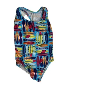 Girls Speedo Blues Greens One 1 Piece Swimsuit Tank Racer Back Size 10 EUC - Picture 1 of 4