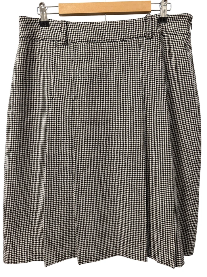 Falda plisada pata de gallo Jones New York Signature mezcla lana talla 12 Foto 1 de 4