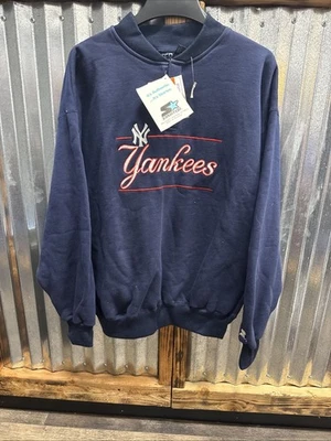 Sudadera De Colección Starter Yankees Script Logo Años 90 Azul Marino Talla XL Nueva Con Etiquetas Rara Foto 1 de 4