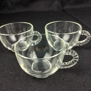3 tazas de vidrio federal Homestead mango transparente con cuentas 2 1/4" - Imagen 1 de 9
