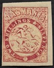Undated Tasmania Australia 2/6- Carm St George &Dragon Imp Reprint stamp No WMk