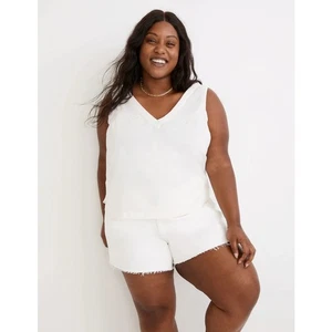 Madewell Damen Responsible V-Ausschnitt Knopfleiste ärmelloses Top Größe 4X cremefarben neu mit Etikett - Bild 1 von 10