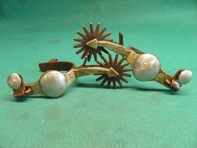 BONITO BUEN PAR DE ESPOLONES VAQUEROS CROCKETT WESTERN VINTAGE ANTIGUOS Foto 1 de 4