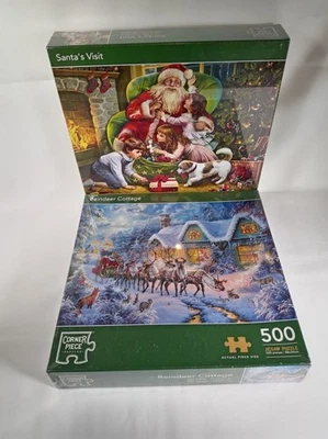 🎄 Christmas Jigsaw Puzzle Bundle – 2 x Corner Piece Puzzles – NEW & SEALED 🎄 - Image 1 of 4