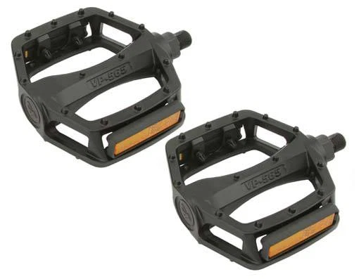 BMX FIXIE PLATFORM PEDALS VP Black 9/16" Alloy Pedals 9/16 with reflectors NEW - Image 1 of 1