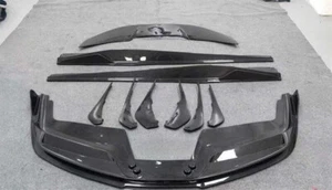 Real Carbon Front Lip Side Skirt Spoiler Wing Body Kit For Ferrari 488GTB 16-19E - Picture 1 of 11