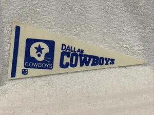 VINTAGE 1960's Dallas Cowboys 9 INCH Felt White Mini Pennant, VERY NICE!! - Picture 1 of 2