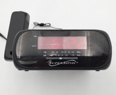 Supersonic SC-371 Digital Projection Alarm Clock With AM/FM Radio & Aux Input - Image 1 of 4