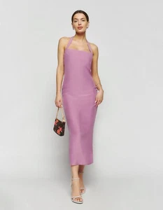 Reformation Alli Silk Midi Dress Sugar Plum Size 6 - Picture 1 of 8