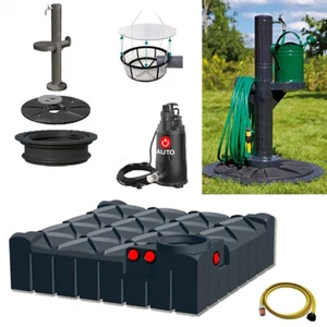 Flachtank Regenwasser-Automatikanlage mit Zapfsäule Zisterne Erdtank 3000 L - Bild 1 von 16