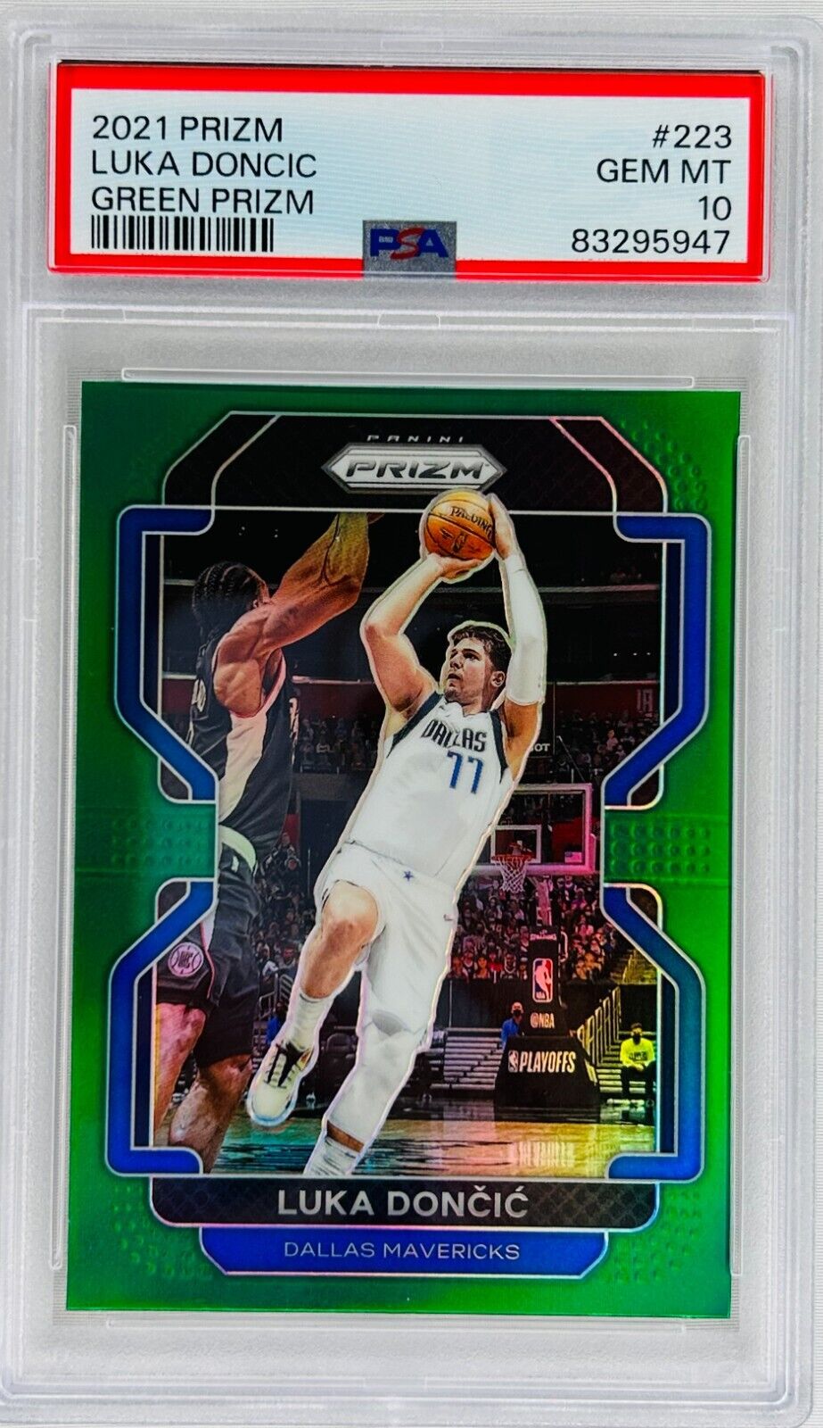 Luka Doncic 2021-22 Panini Prizm Green #223 Mavericks PSA 10