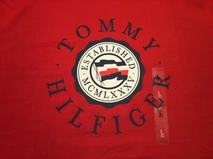 NWT Tommy Hilfiger Authentic Men's T-Shirt Red 100%Cotton Logo Graphic Sz.L $39. - Picture 1 of 16