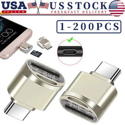 TypeC To Micro SD TF Card Reader OTG USB Adapter Converter For Samsung Phone Lot - Image 1 of 4