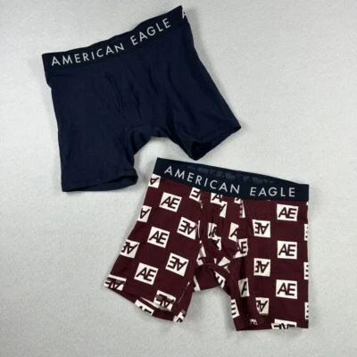 Cuecas boxer American Eagle masculinas pequenas pacote com 2 novas sem etiquetas - Imagem 1 de 4