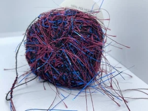 Trendsetter Metal Long Eyelash Yarn color 62 Wine Royal - 20 grams 90 yards - Picture 1 of 4