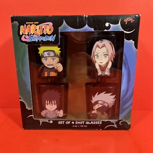 New Naruto Shippuden Set of 4 Shot Glasses Factory Sealed Shonen Jump - Picture 1 of 6