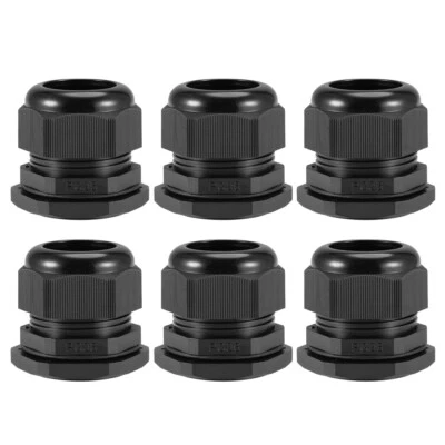 PG36 Cable Abrazadera 22mm-32mm Ajustable Contratuerca con Arandela Negro 6uds - Imagen 1 de 4