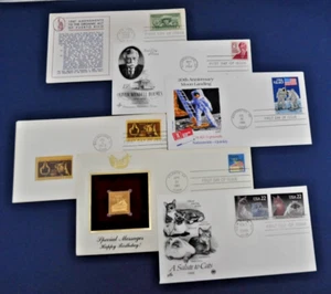 Lot Of 6 1st Day Cover 5 US + 1 Puerto Rico - Picture 1 of 11