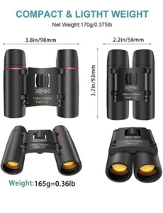 MINI BINOCOLO 30x60 VISIONE NOTTURNA CON FODERO CANNOCCHIALE CON ZOOM PIEGHEVOLE - Foto 1 di 7