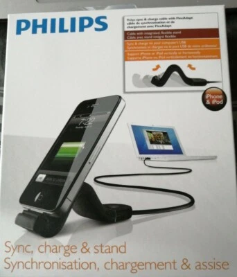 ¡NUEVO! Base, sincronización, carga y soporte de 30 pines PHILIPS. FlexAdapt para iPad/iPhone - USB - Imagen 1 de 4