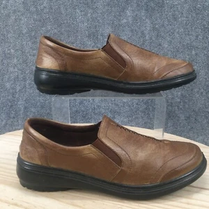 Zapatos Easy Street para mujer 9 mocasines marrón imitación cuero punta redonda informales cómodos - Imagen 1 de 12